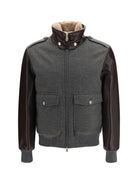 Brunello Cucinelli Membrane finished cashmere beaver Bomber - Grey Medium