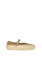 Loewe Rio suede and raffia Mary Jane Espadrillas - Dark Beige