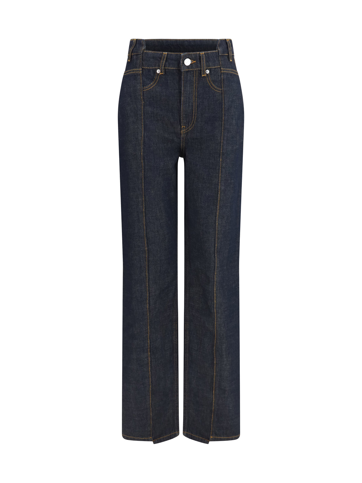Ganni Slub Denim Fold Jeans - Rinse