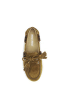 Miu Miu Boat suede Loafers - Olive
