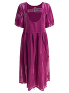Ganni Denim midi dress with open back - Purple