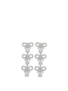 Self-Portrait Drop earrings with bows - Silver