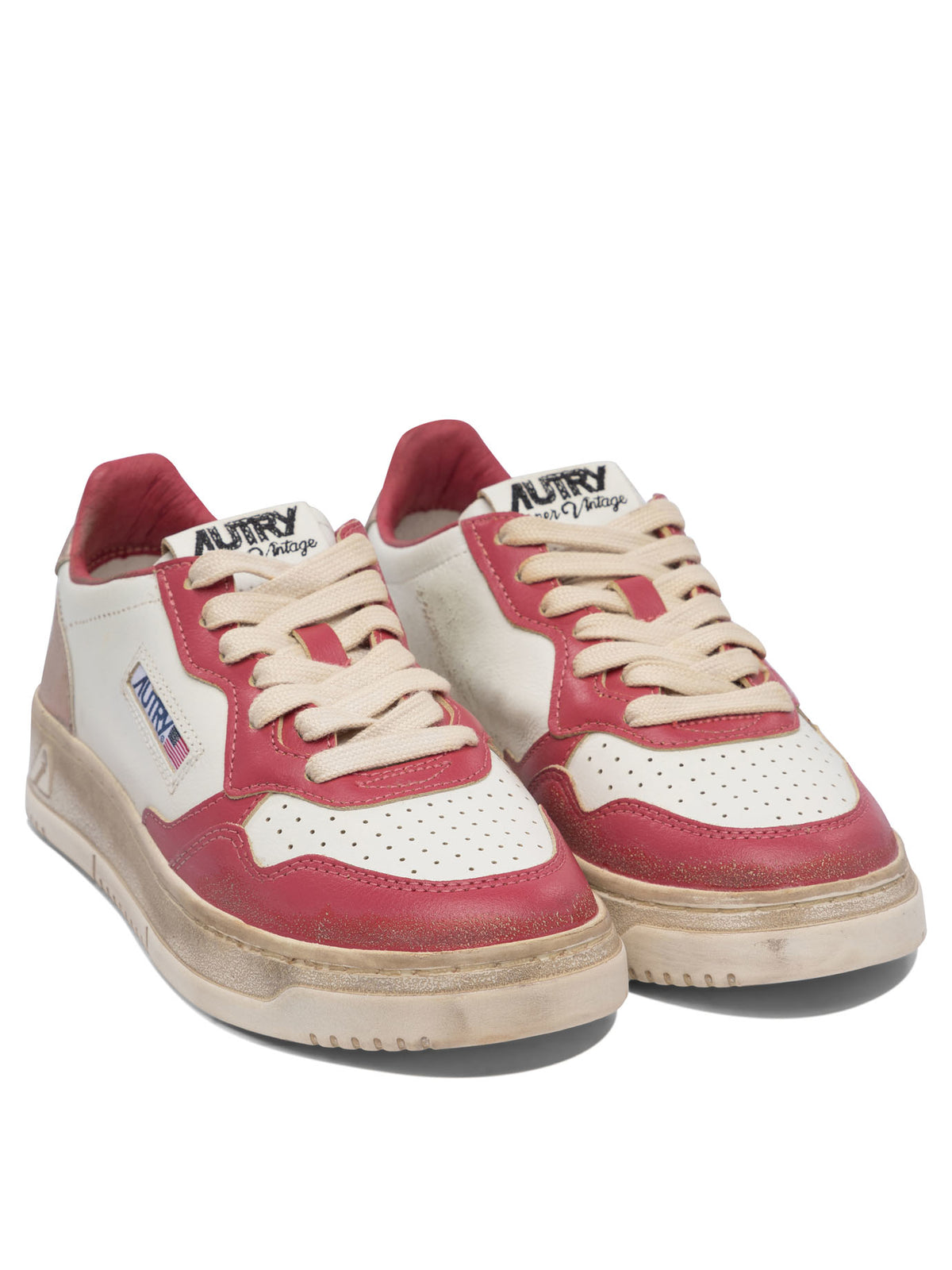Autry "Medalist Low Super Vintage" Low Top Sneakers - Red