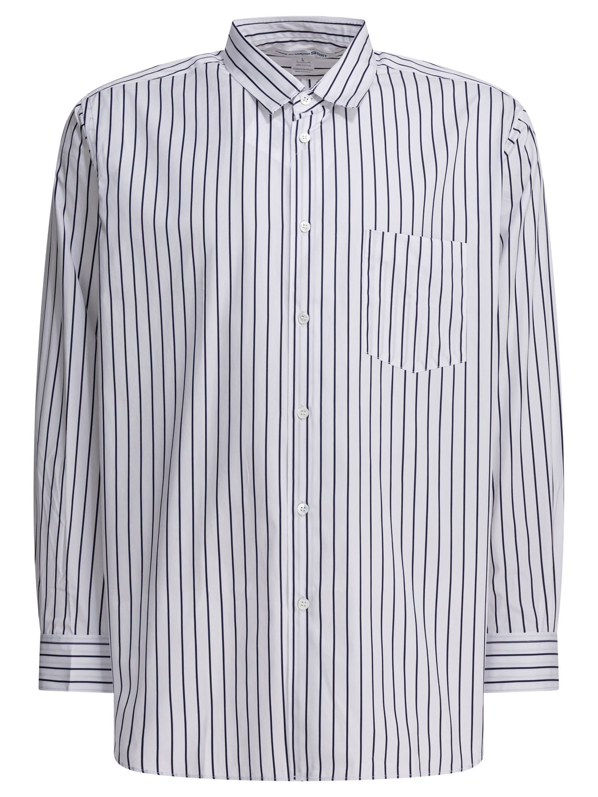 Comme des Garçons FOREVER Striped cotton shirt - White