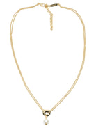 Ferragamo "Gancini" necklace with pearl - Gold