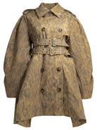 Ganni Animal print trench coat - Beige