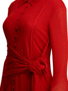 Ganni Long chemise dress - Red