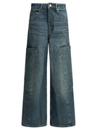Ganni "Baggy Cargo" wide leg jeans - Blue