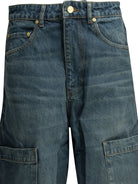 Ganni "Baggy Cargo" wide leg jeans - Blue