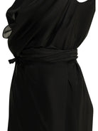 Maison Margiela Draped silk midi dress - Black