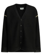 Maison Margiela Wool cardigan with patches - Black