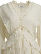 Marant Étoile "Damya" cotton and linen short dress - Beige