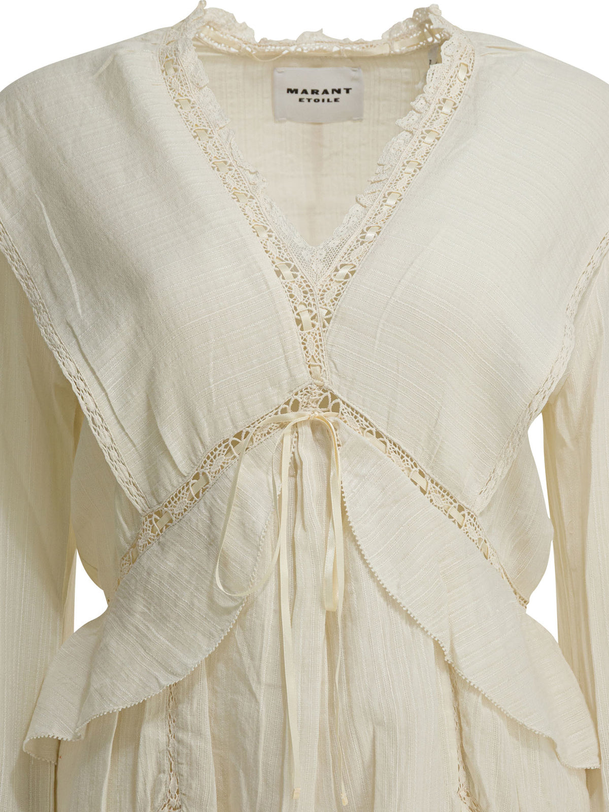 Marant Étoile "Damya" cotton and linen short dress - Beige