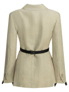 Max Mara Linen double-breasted blazer - Beige