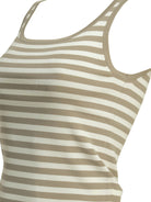 Max Mara Pure Striped fitted tank top - Beige