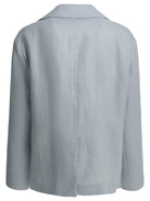 Max Mara Studio Linen double-breasted blazer - Light Blue