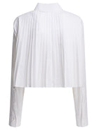 Max Mara Sportmax Cotton shirt with pleated back - White