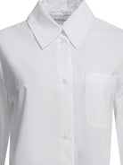 Max Mara Sportmax Cotton shirt with pleated back - White