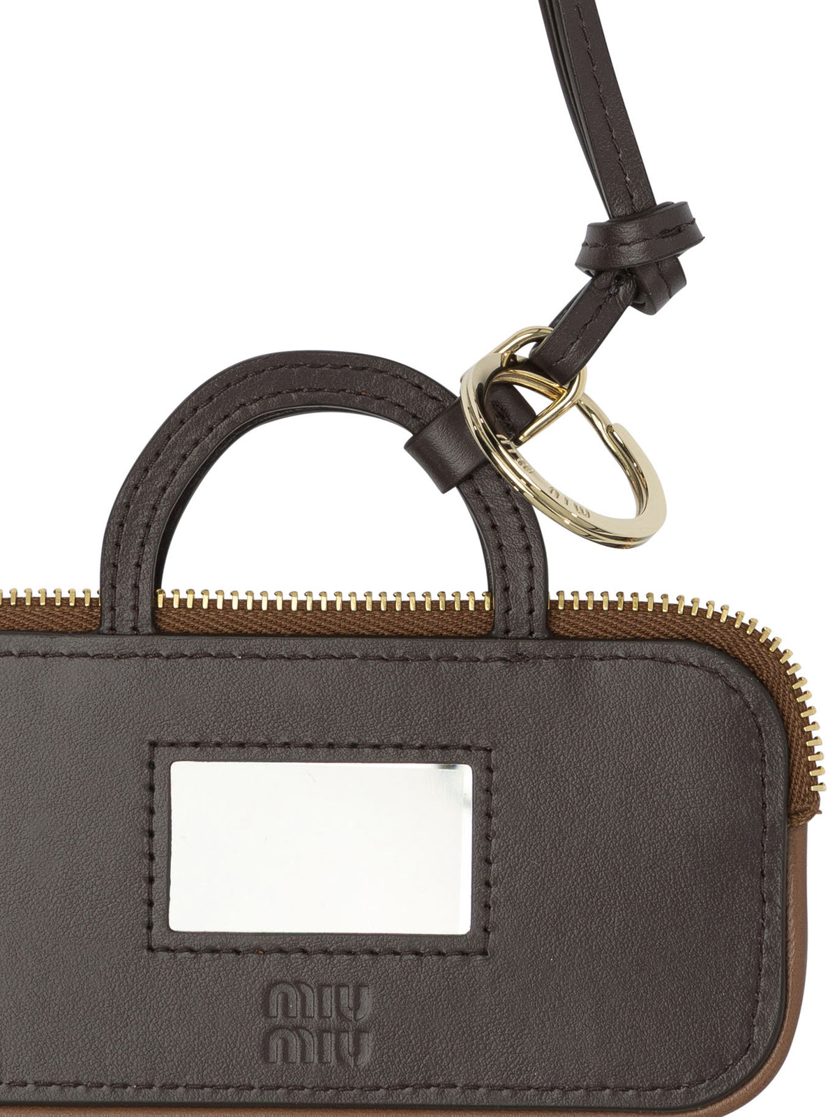 Miu Miu Leather "Arcadie" Charm - Brown