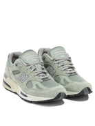 New Balance "Made in UK 991v2" Low-Top Sneakers - Green