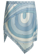 Pucci "Iride" Asymmetrical miniskirt - Light Blue