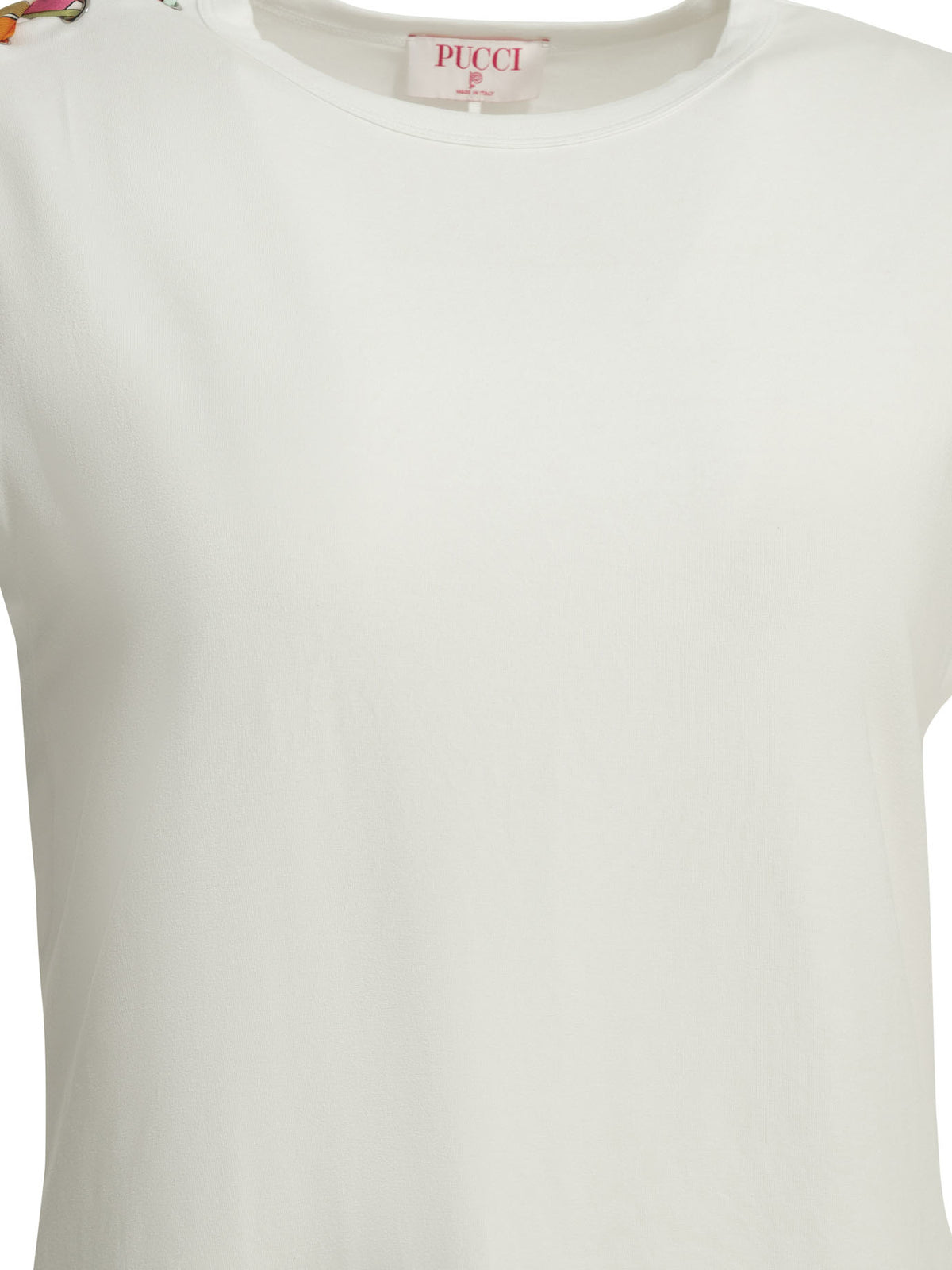 Pucci Crew-neck T-shirt with printed detail - White