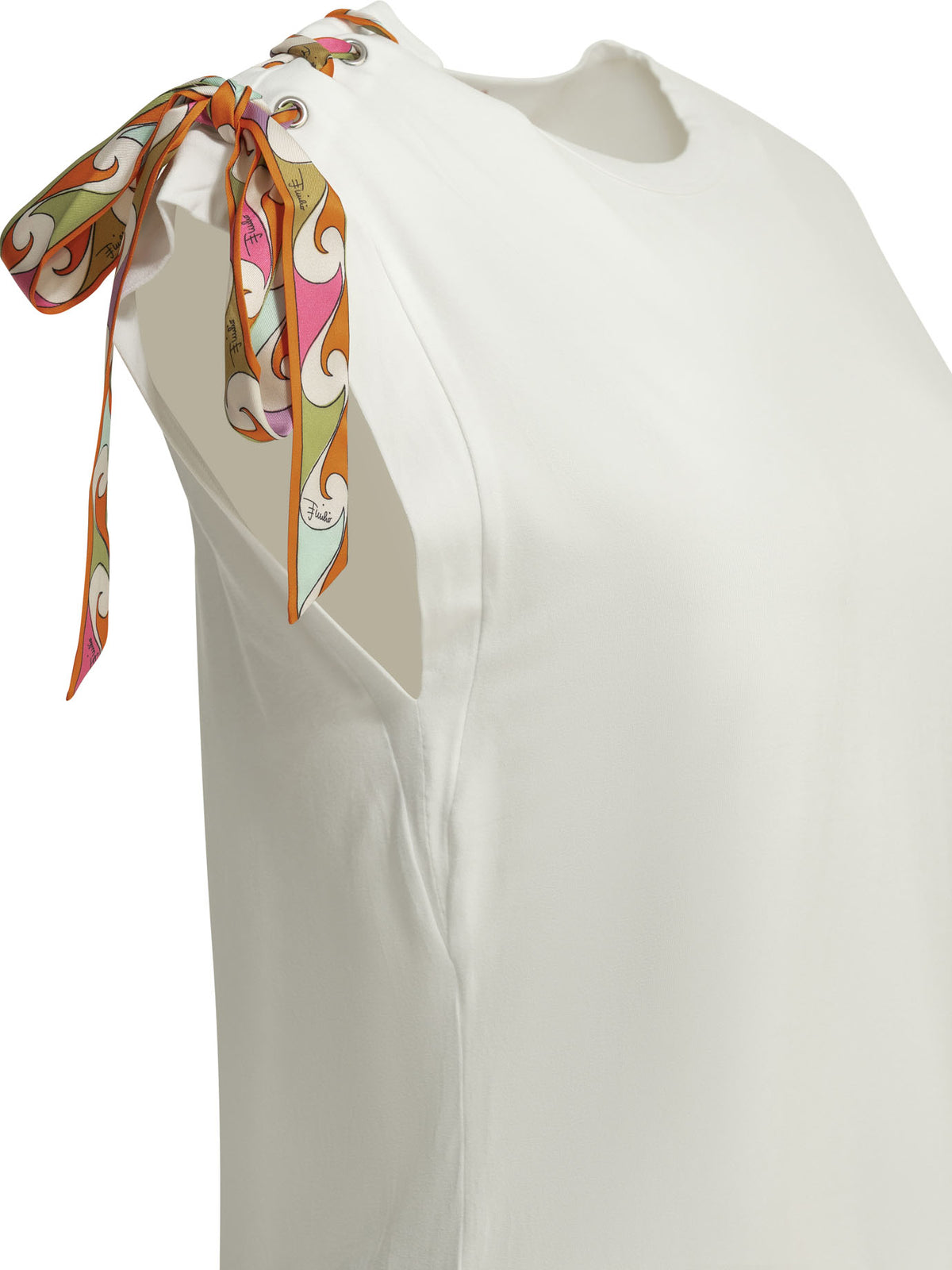 Pucci Crew-neck T-shirt with printed detail - White