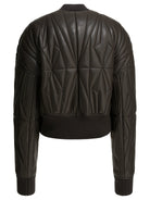 Rick Owens "Geocamo Cropped" leather jacket x Moncler - Grey