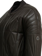 Rick Owens "Geocamo Cropped" leather jacket x Moncler - Grey