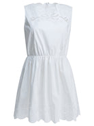 Self-Portrait Short flared dress - White