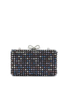 Self-Portrait Multi-crystal knit clutch bag - Black