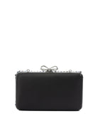 Self-Portrait Multi-crystal knit clutch bag - Black
