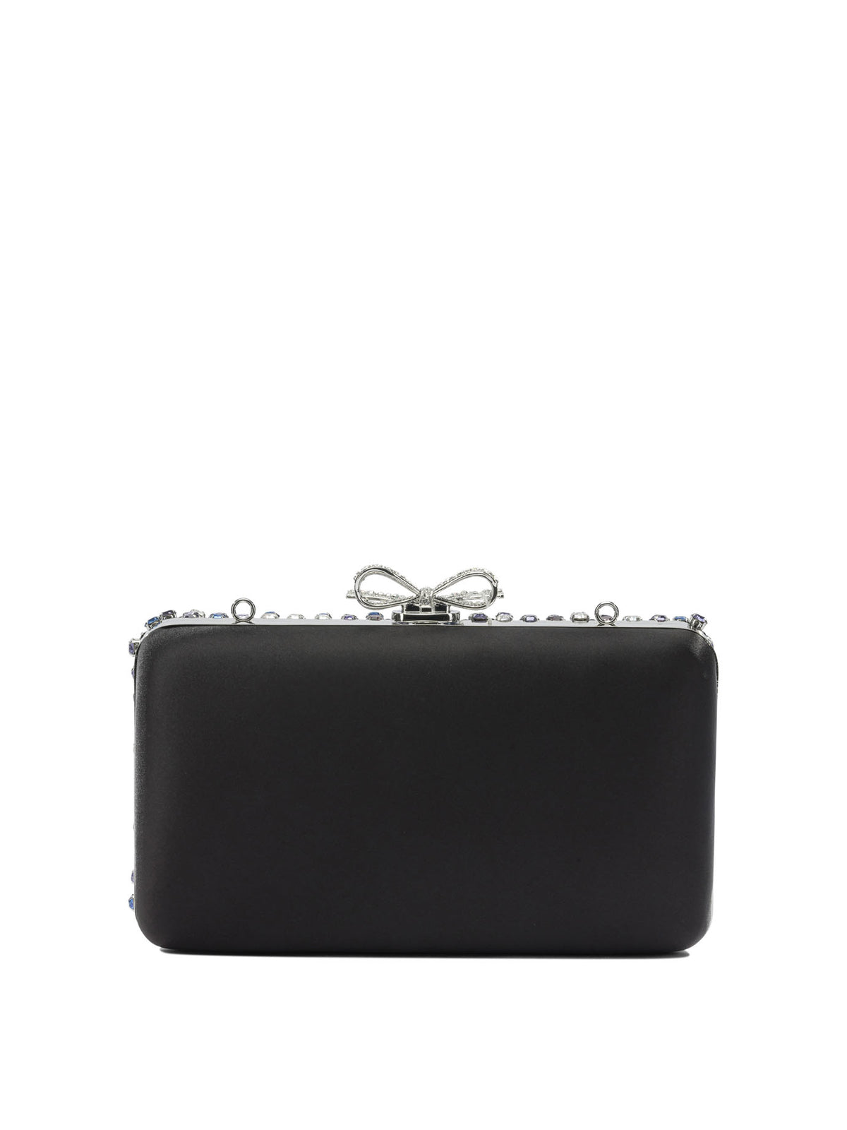 Self-Portrait Multi-crystal knit clutch bag - Black