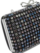 Self-Portrait Multi-crystal knit clutch bag - Black