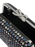 Self-Portrait Multi-crystal knit clutch bag - Black