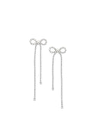 Self-Portrait Bow earrings with crystals - Silver