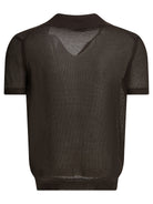 Tom Ford Silk blend buttonless polo shirt - Brown