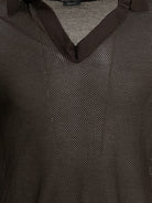 Tom Ford Silk blend buttonless polo shirt - Brown