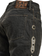 Kapital "5P Monkey Cisco Studs" Straight-Leg Jeans - Black