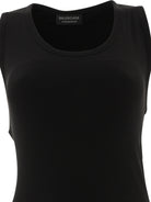 Balenciaga Ribbed jersey sleeveless dress - Black