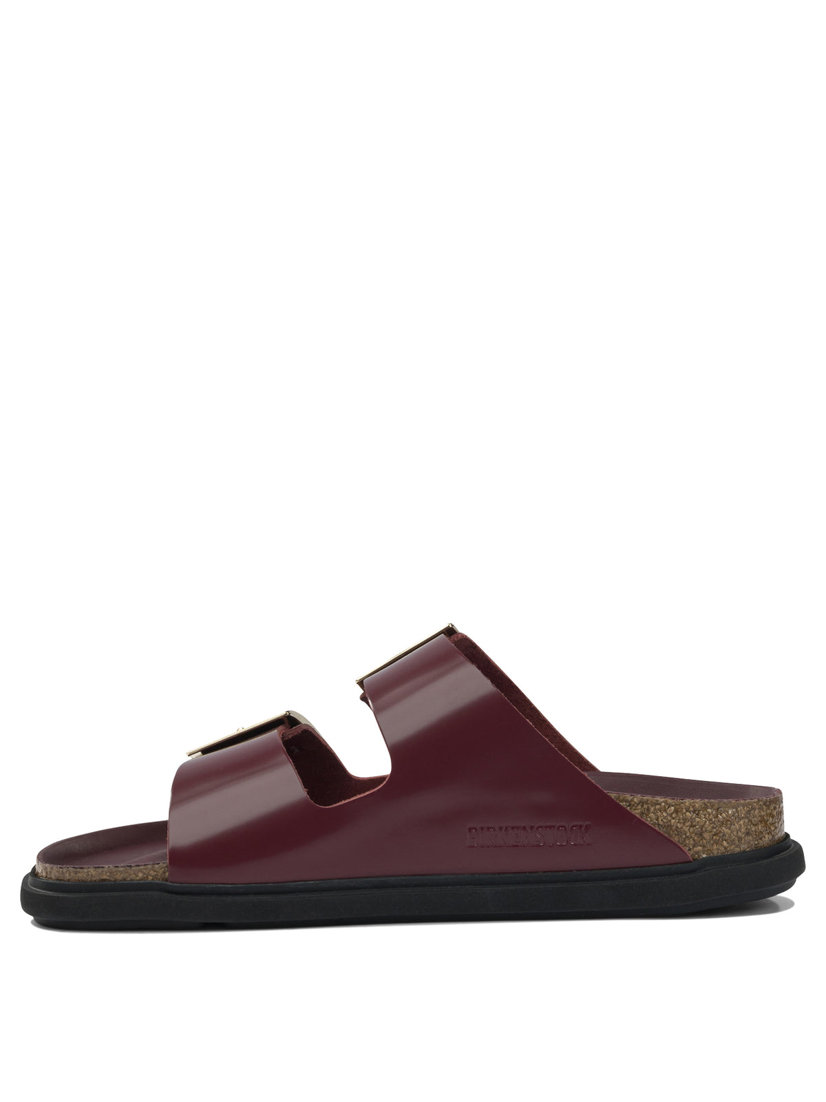 Birkenstock "Arizona Droplet Buckle" Low Sandals - Burgundy