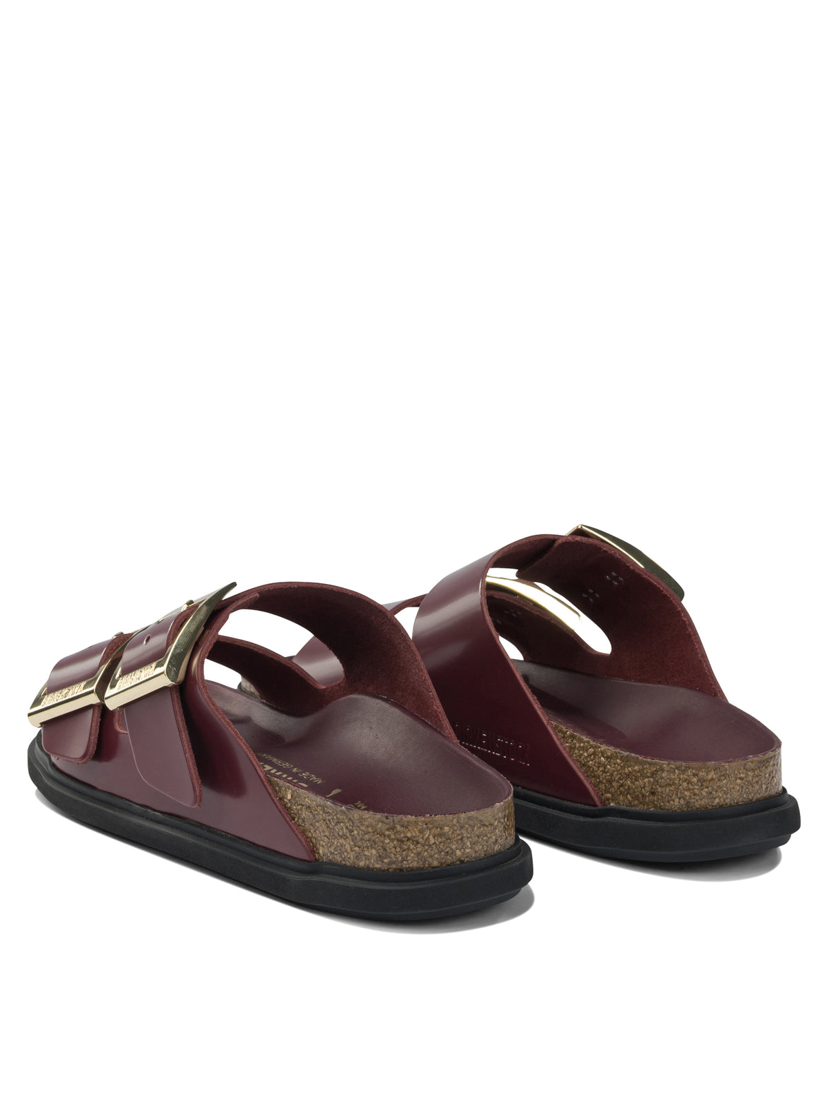 Birkenstock "Arizona Droplet Buckle" Low Sandals - Burgundy