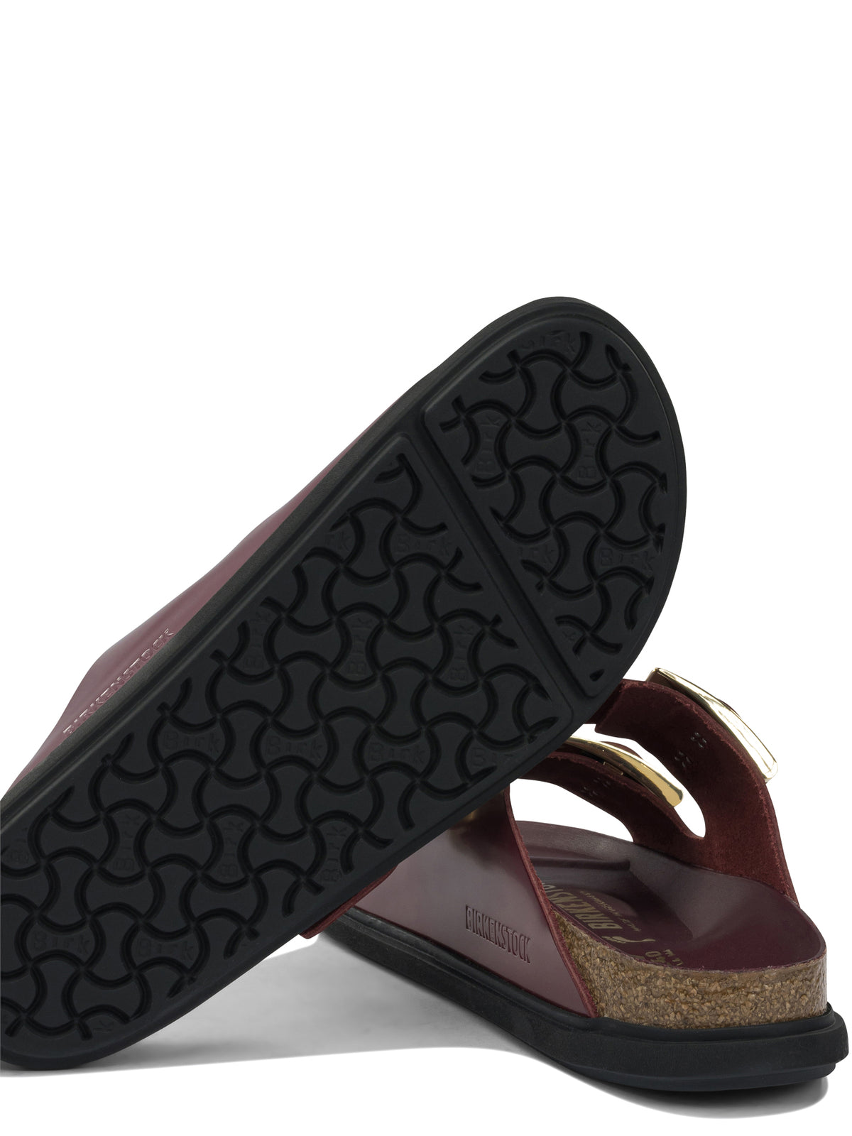 Birkenstock "Arizona Droplet Buckle" Low Sandals - Burgundy