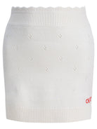 Chloé Openwork wool and cashmere miniskirt - White