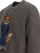 Maison Kitsuné Wool sweater with Dressed Fox - Grey