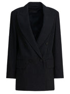 Max Mara Pianoforte Double-breasted wool blazer - Black