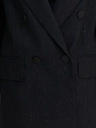 Max Mara Pianoforte Double-breasted wool blazer - Black