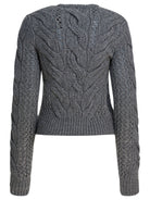 Max Mara Sportmax Wool-blend crewneck sweater with braids - Grey