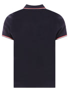 Moncler Button-down polo shirt with logo - Blue