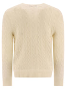 Polo Ralph Lauren Wool and cashmere crewneck sweater with logo - White